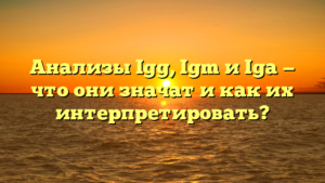 Анализы Igg, Igm и Iga — что они значат и как их интерпретировать?