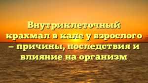 Внутриклеточный крахмал в кале у взрослого — причины, последствия и влияние на организм