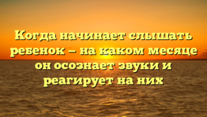 Когда начинает слышать ребенок — на каком месяце он осознает звуки и реагирует на них