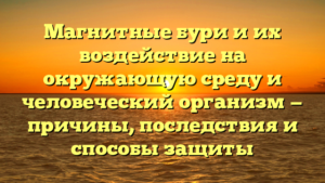 Магнитные бури и их воздействие на окружающую среду и человеческий организм — причины, последствия и способы защиты