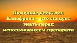 Побочные действия Канефрона — что следует знать перед использованием препарата