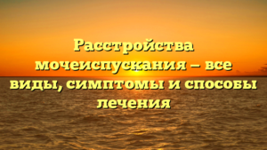 Расстройства мочеиспускания — все виды, симптомы и способы лечения