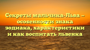 Секреты мальчика-Льва — особенности знака зодиака, характеристики и как воспитать львенка