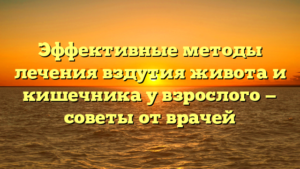 Эффективные методы лечения вздутия живота и кишечника у взрослого — советы от врачей