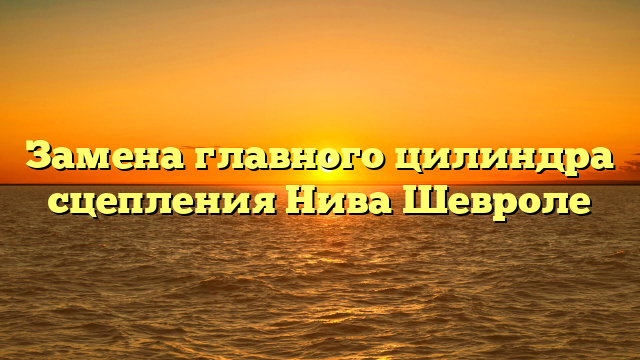 Замена главного цилиндра сцепления Нива Шевроле
