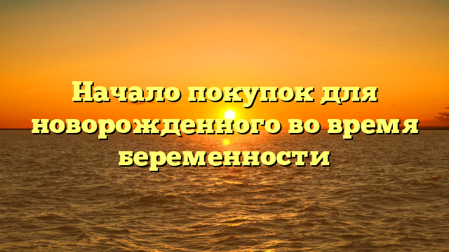 Начало покупок для новорожденного во время беременности